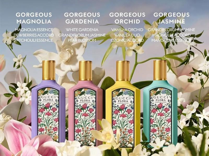 Dòng nước hoa Gucci Flora nổi tiếng với sự đa dạng và phong phú